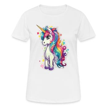 Magisches Fabelwesen Geschöpf der Reinheit Einhorn - Frauen T-Shirt atmungsaktiv - Weiß - Vorne - AI Model Female 172 dark (172cm)