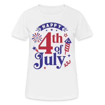 Frohen 4. Juli - Frauen T-Shirt atmungsaktiv - Weiß - Vorne - AI Model Female 172 dark (172cm)