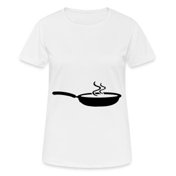 Pfanne Icon - Frauen T-Shirt atmungsaktiv - Weiß - Vorne - AI Model Female 172 dark (172cm)