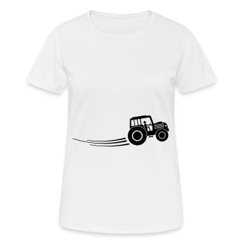 tractor farmer - Women's Breathable T-Shirt - white - Front - AI Model Female 172 dark (172cm)