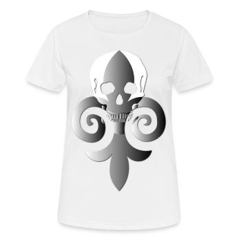 Totenkopf mit Lilie - Frauen T-Shirt atmungsaktiv - Weiß - Vorne - AI Model Female 172 dark (172cm)