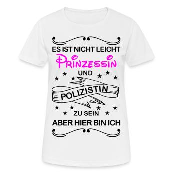 Gleichzeitig Prinzessin und Polizistin - Frauen T-Shirt atmungsaktiv - Weiß - Vorne - AI Model Female 172 dark (172cm)