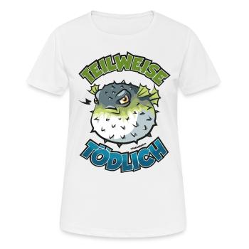 Puffer Fish Partiellement mortel Bande dessinée - T-shirt respirant Femme - blanc - Devant - AI Model Female 172 dark (172cm)