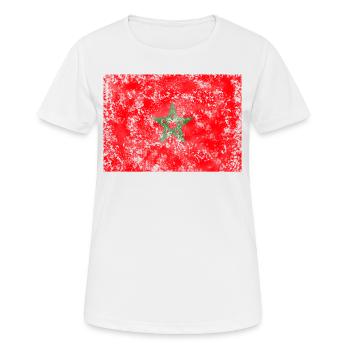 Marokko vintage Flagge - Frauen T-Shirt atmungsaktiv - Weiß - Vorne - AI Model Female 172 dark (172cm)