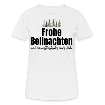 Hund Hunde Weihnachten - lustiger Weihnachtsspruch - Frauen T-Shirt atmungsaktiv - Weiß - Vorne - AI Model Female 172 dark (172cm)