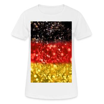 05 Deutschland Flagge Fahne Glitzer Poster Shirt - Frauen T-Shirt atmungsaktiv - Weiß - Vorne - AI Model Female 172 dark (172cm)