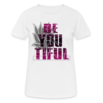 BE YOU TIFUL - Frauen T-Shirt atmungsaktiv - Weiß - Vorne - AI Model Female 172 dark (172cm)