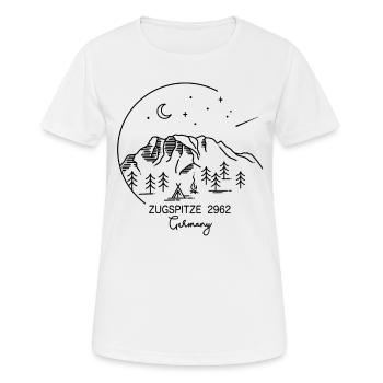 Zugspitze 2962 Plus haute montagne Allemagne Randonnée - T-shirt respirant Femme - blanc - Devant - AI Model Female 172 dark (172cm)