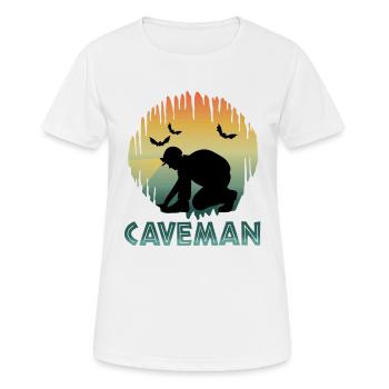 Homme des cavernes - Spéléologie - Explorateur de grottes Spéléologie - T-shirt respirant Femme - blanc - Devant - AI Model Female 172 dark (172cm)