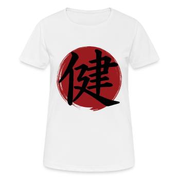 Gesundheits-Kanji - Frauen T-Shirt atmungsaktiv - Weiß - Vorne - AI Model Female 172 dark (172cm)