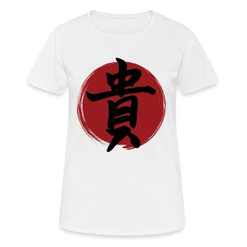 Kanji d’honneur - T-shirt respirant Femme - blanc - Devant - AI Model Female 172 dark (172cm)