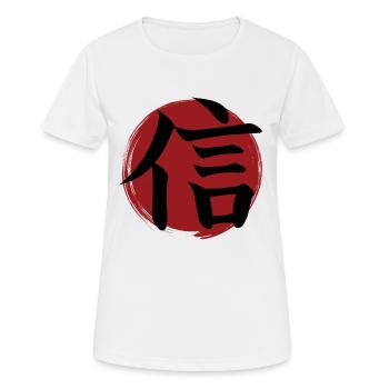 Glaubens-Kanji - Frauen T-Shirt atmungsaktiv - Weiß - Vorne - AI Model Female 172 dark (172cm)