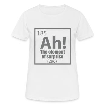 Ah! L’élément de surprise - T-shirt respirant Femme - blanc - Devant - AI Model Female 172 dark (172cm)