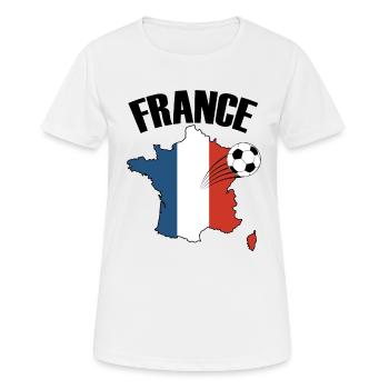 Frankreich-Flagge Französischer Fußballfan - Frauen T-Shirt atmungsaktiv - Weiß - Vorne - AI Model Female 172 dark (172cm)