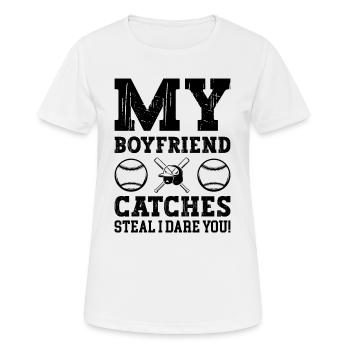 Baseball Baseball Ami Joueur de baseball - T-shirt respirant Femme - blanc - Devant - AI Model Female 172 dark (172cm)
