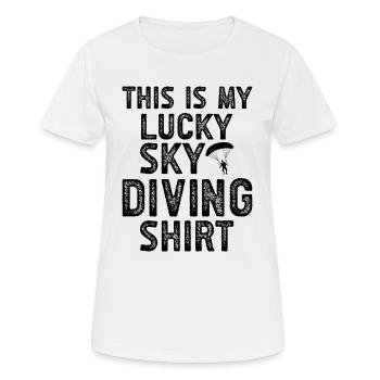 Skydive Parachutist Paragliding Gleitschirm - Frauen T-Shirt atmungsaktiv - Weiß - Vorne - AI Model Female 172 dark (172cm)