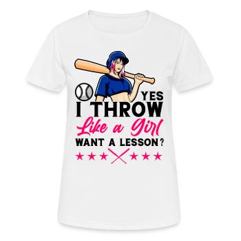 Baseball Spieler Baseball Spielerin Baseball Team - Frauen T-Shirt atmungsaktiv - Weiß - Vorne - AI Model Female 172 dark (172cm)