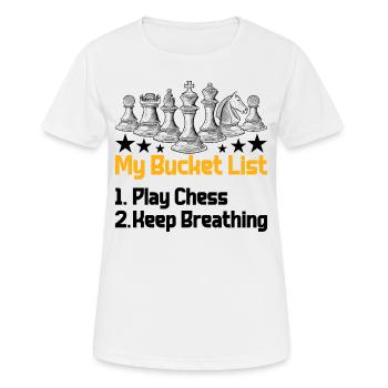 Chess Pieces Checkerboard Bucket List - Women's Breathable T-Shirt - white - Front - AI Model Female 172 dark (172cm)