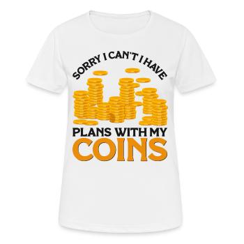 Coin collector Coin collecting Numismatists - Women's Breathable T-Shirt - white - Front - AI Model Female 172 dark (172cm)