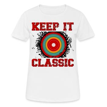 Retro Vinyl Sammlung Schallplatte Plattenspieler - Frauen T-Shirt atmungsaktiv - Weiß - Vorne - AI Model Female 172 dark (172cm)