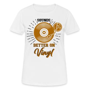 Retro Vinyl Sammlung Schallplatte Plattenspieler - Frauen T-Shirt atmungsaktiv - Weiß - Vorne - AI Model Female 172 dark (172cm)