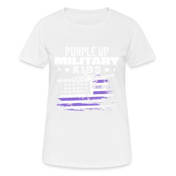 Purple Up For Military Kids - Frauen T-Shirt atmungsaktiv - Weiß - Vorne - AI Model Female 172 dark (172cm)