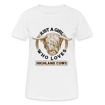 Scottish Highland cattle Highland Cattle - Women's Breathable T-Shirt - white - Front - AI Model Female 172 dark (172cm)