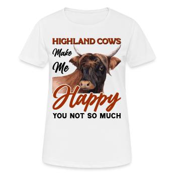 Scottish Highland cattle Highland Cattle - Women's Breathable T-Shirt - white - Front - AI Model Female 172 dark (172cm)