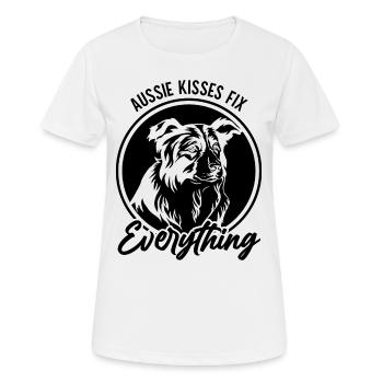 Berger australien Aussie Papa Aussie Maman - T-shirt respirant Femme - blanc - Devant - AI Model Female 172 dark (172cm)