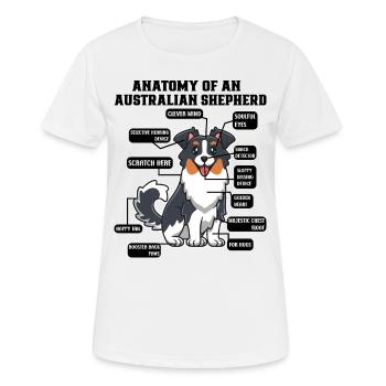 Berger australien Aussie Papa Aussie Maman - T-shirt respirant Femme - blanc - Devant - AI Model Female 172 dark (172cm)