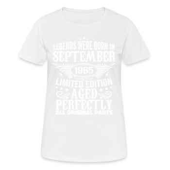september 1965 Jahrestag september 1965 september - Frauen T-Shirt atmungsaktiv - Weiß - Vorne - AI Model Female 172 dark (172cm)