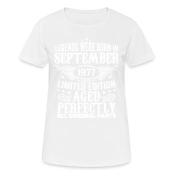 september 1977 Jahrestag september 1977 september - Frauen T-Shirt atmungsaktiv - Weiß - Vorne - AI Model Female 172 dark (172cm)