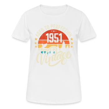 1951 Vintage - Geburtstagsgeschenk 1951 Retro 1951 - Frauen T-Shirt atmungsaktiv - Weiß - Vorne - AI Model Female 172 dark (172cm)