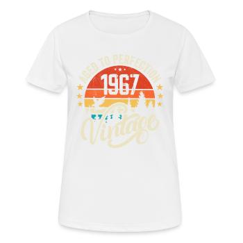 1967 Vintage - Geburtstagsgeschenk 1967 Retro 1967 - Frauen T-Shirt atmungsaktiv - Weiß - Vorne - AI Model Female 172 dark (172cm)