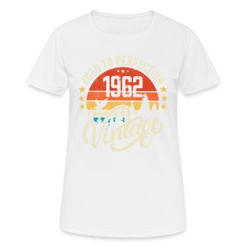 1962 Vintage - Geburtstagsgeschenk 1962 Retro 1962 - Frauen T-Shirt atmungsaktiv - Weiß - Vorne - AI Model Female 172 dark (172cm)