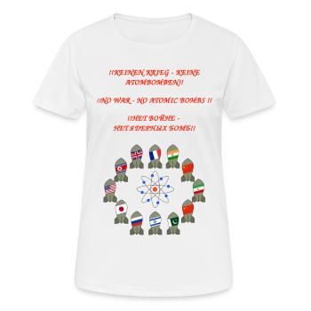 Bomben keine Atombomben - Frauen T-Shirt atmungsaktiv - Weiß - Vorne - AI Model Female 172 dark (172cm)