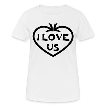Je nous aime - T-shirt respirant Femme - blanc - Devant - AI Model Female 172 dark (172cm)