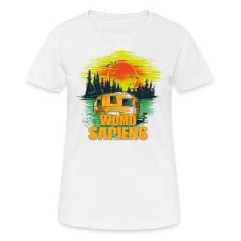 WOMO SAPIENS T-Shirt - Frauen T-Shirt atmungsaktiv - Weiß - Vorne - AI Model Female 172 dark (172cm)