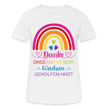 Kita Danke dass Du mir beim Wachsen geholfen hast - Frauen T-Shirt atmungsaktiv - Weiß - Vorne - AI Model Female 172 dark (172cm)