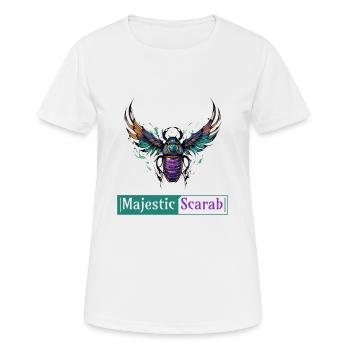 Majestic Scarab - Symbole de pouvoir et de protection - T-shirt respirant Femme - blanc - Devant - AI Model Female 172 dark (172cm)