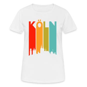 Cologne Cologne Cathédrale de Cologne Cologne Skyline Carnaval Enterrement de vie de garçon - T-shirt respirant Femme - blanc - Devant - AI Model Female 172 dark (172cm)