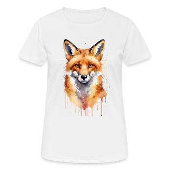 Verspieltes Fuchs Aquarell - Frauen T-Shirt atmungsaktiv - Weiß - Vorne - AI Model Female 172 dark (172cm)