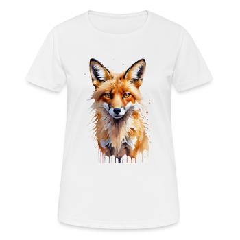 Verspieltes Fuchs Aquarell - Frauen T-Shirt atmungsaktiv - Weiß - Vorne - AI Model Female 172 dark (172cm)