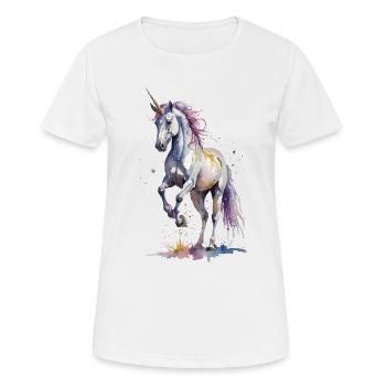Mythical Roar - Unicorn Watercolor - Women's Breathable T-Shirt - white - Front - AI Model Female 172 dark (172cm)