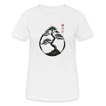 Cercle de sérénité bonsaï - T-shirt respirant Femme - blanc - Devant - AI Model Female 172 dark (172cm)