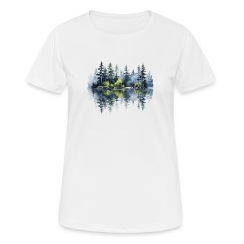 Aquarelle Pin Reflet - T-shirt respirant Femme - blanc - Devant - AI Model Female 172 dark (172cm)