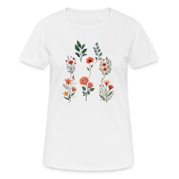 Verschiedene florale botanische Sets - Frauen T-Shirt atmungsaktiv - Weiß - Vorne - AI Model Female 172 dark (172cm)