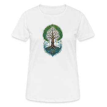 Verzierter Baum des Lebens Wachstum - Frauen T-Shirt atmungsaktiv - Weiß - Vorne - AI Model Female 172 dark (172cm)