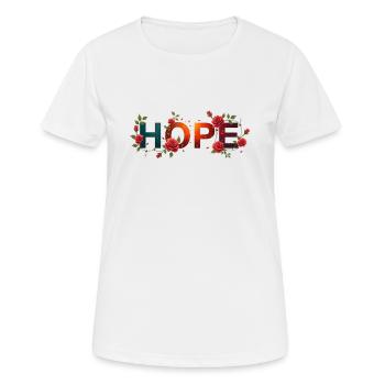 Floral Hope Word Art - Women's Breathable T-Shirt - white - Front - AI Model Female 172 dark (172cm)