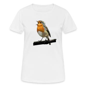 Rotkehlchen Vogel Beobachten Singvögel Geschenk - Frauen T-Shirt atmungsaktiv - Weiß - Vorne - AI Model Female 172 dark (172cm)